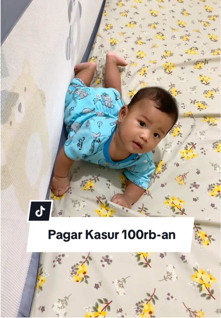 Bersyukur banget langsung belu bedrais ini. Jadi kalo tak tinggal masak, anak aman ga jatuh 💖 #pagarkasurbayi #bedrailbayi #playpen 
