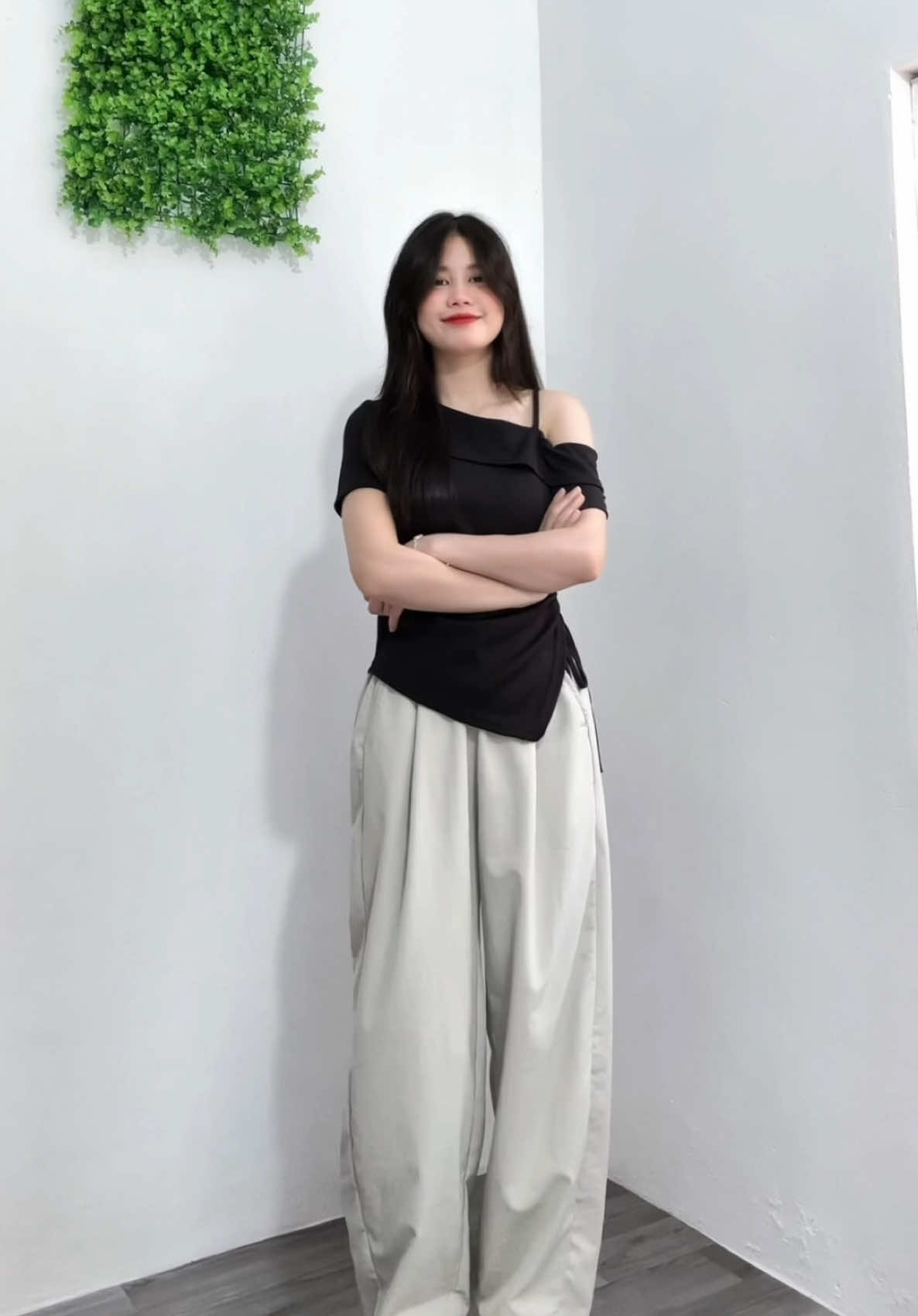 Quần gió lụa Hàn xinh xỉu lun😚 #quangio #quanongrong #thoitrang 