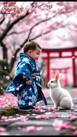 Kung Fu Baby and Rabbit. #fyp #baby #kungfu #kawaii #funnyvideo #aivideo #cute #Love #viraltiktok #trending 
