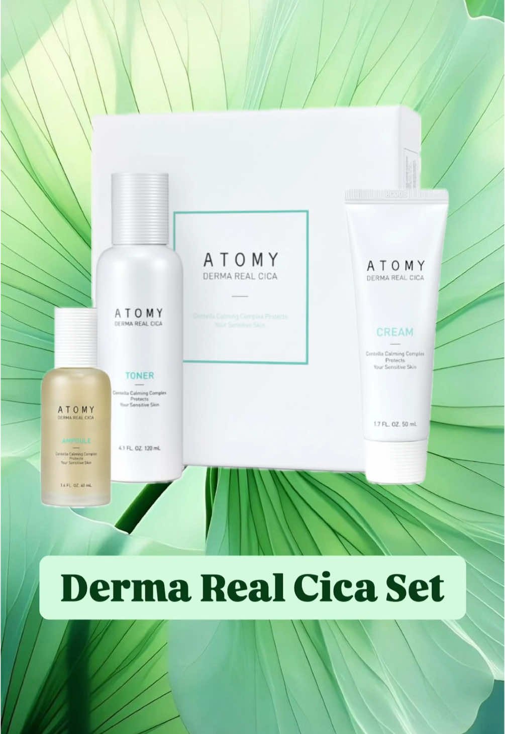 🌿 Beruhige & stärke deine Haut mit Atomy Derma Real Cica! ✨ Leidest du unter empfindlicher, gereizter Haut? Dieses Pflegewunder mit Centella Asiatica (Cica) hilft, Rötungen zu reduzieren, die Hautbarriere zu stärken und intensive Feuchtigkeit zu spenden! 💖 🔹 Hauptwirkstoffe: ✔️ Centella Asiatica (Cica): Beruhigt & regeneriert gestresste Haut ✔️ Ceramide: Stärkt die Hautbarriere & schützt vor Feuchtigkeitsverlust ✔️ Panthenol: Spendet Feuchtigkeit & fördert die Heilung ✔️ Madecassoside: Wirkt entzündungshemmend & repariert geschädigte Haut Perfekt für sensible Haut, die extra Pflege verdient! 💚✨ Probier es aus und bring deine Haut zum Strahlen! #AtomyCica #SensitiveSkin #SkincareLover #GlowUp #CicaCare