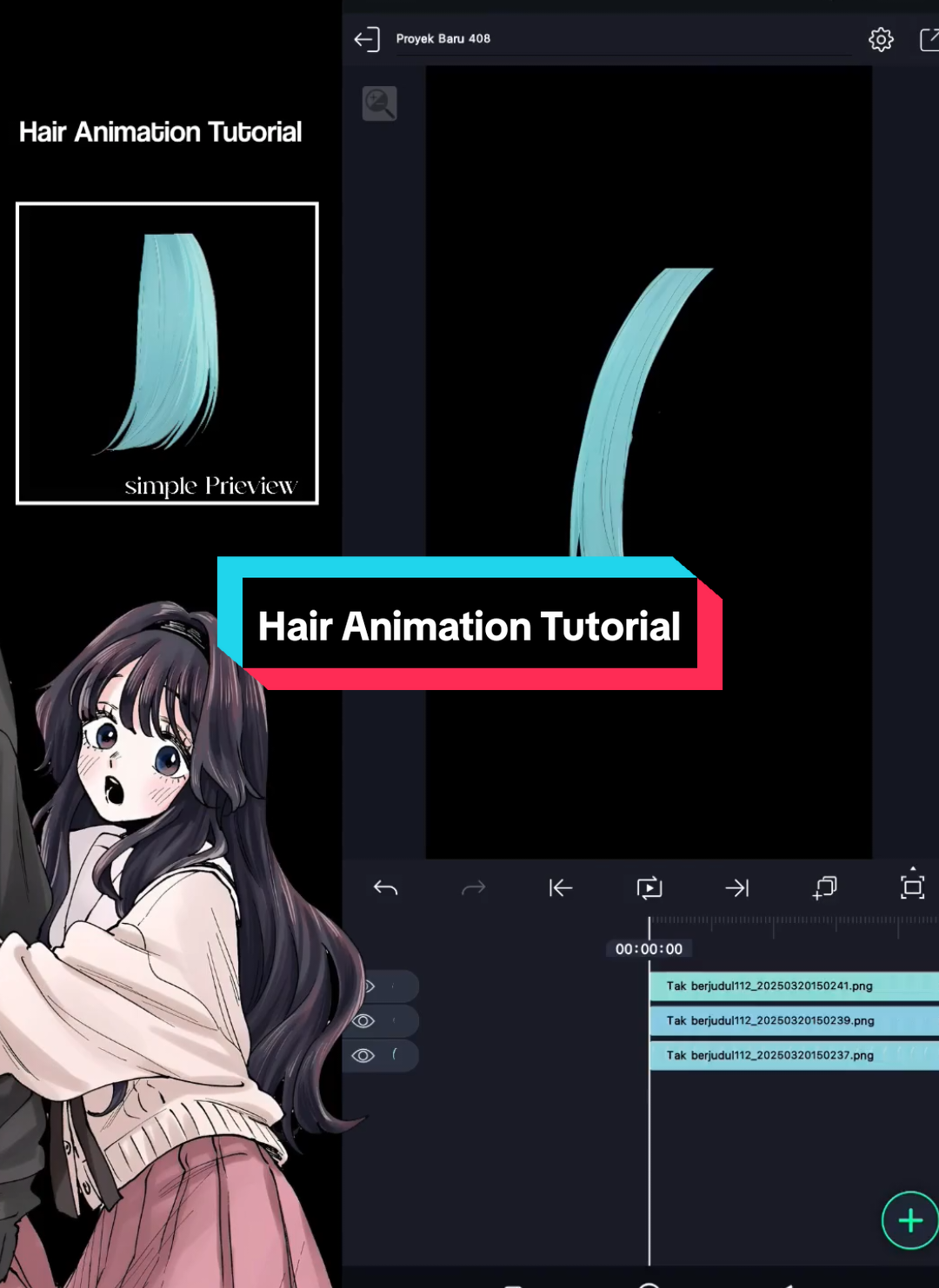 Hair Animation Tutorial Alight Motion #fypシ #animation #fyp #foryoupage #alightmotion #alightmotion_edit #tutorial #foryou #fyf 