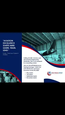 Jumpstart your career in Aircraft Maintenance. Make it a reality with Skytech Aero Corporation! - w/ Expert-led trainings - w/ EASA Part 66 B1/B2 online Review and onsite Exam Licensure course @ Manila, Philippines #fyp #aviation #skytechaero #amt #avionics #aeronauticalengineering #easapart66 