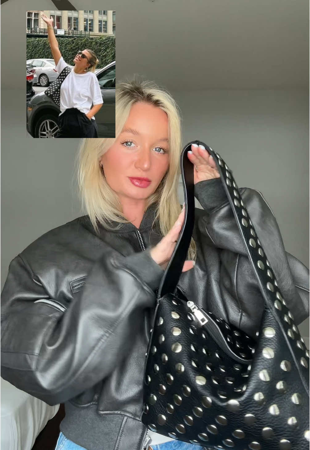 hands down my favorite bag from 2025 (so far) #studdedbag #fashiontok #TikTokShopFashion #cutebag #pursetok 
