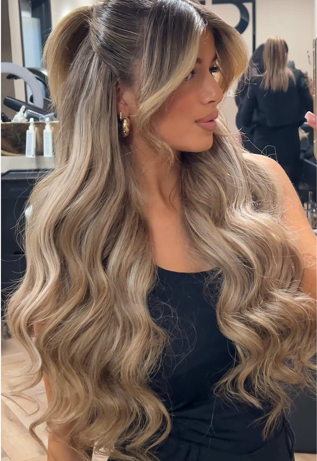 Hair made by @Studio Rima 🤎 Hair extensions and color also from Studio Rima  #foruyou #outfitideas #hairstyle #grwm 