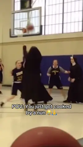 Nunguardable 💀💀 (via realdockery/IG) #basketball #funny #celebration #nun 