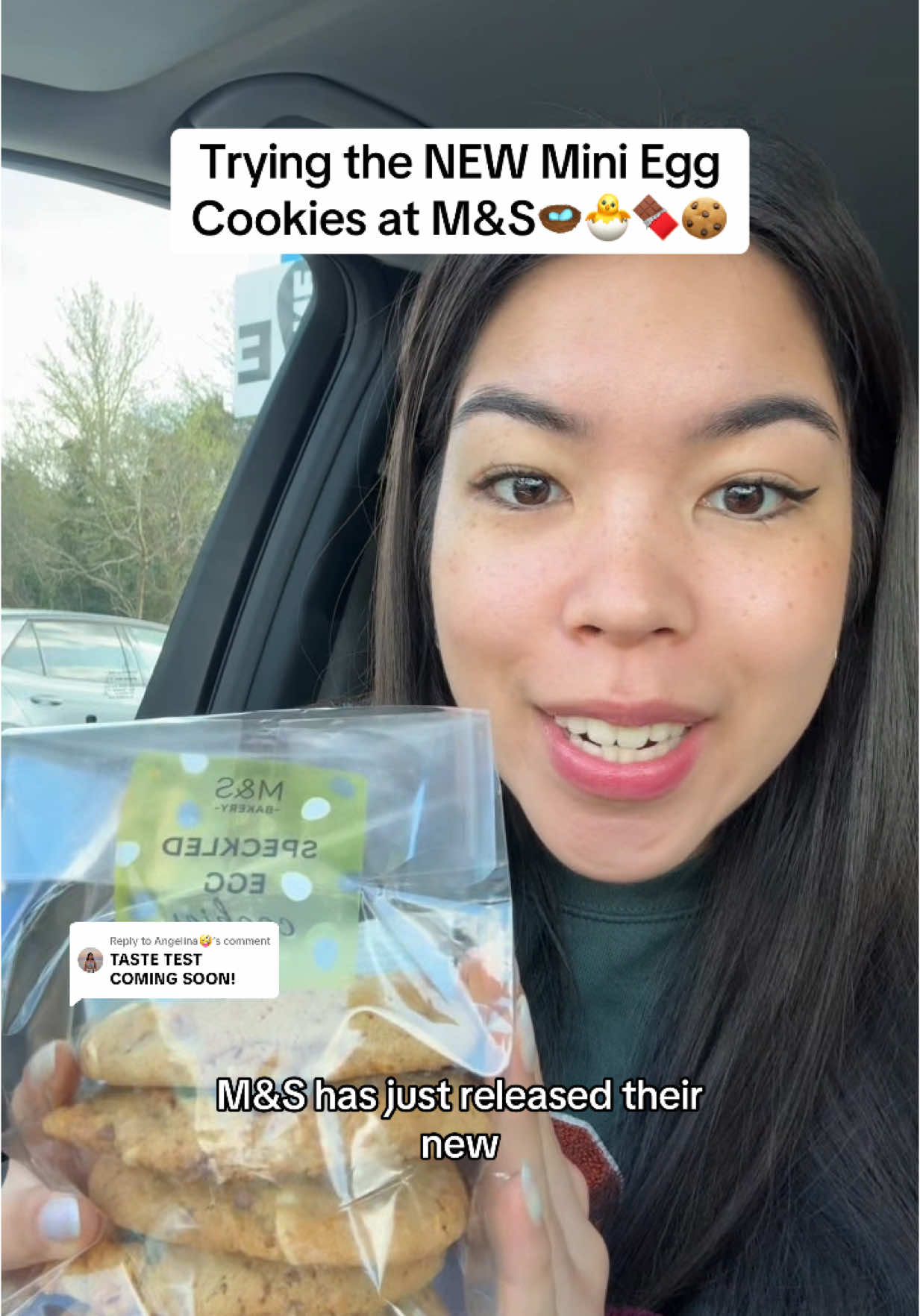 Replying to @Angelina🤪 WILL YOU GUYS TRY IT?!!! also so close to 550,000 followers WE CAN DO IT!🫶🥹🥹. @Marks & Spencer  #mands #mandscookies #cookies #cookielover #minieggs #newfoodfindsuk #marksandspencerfood #angelinacertified #speckledeggs #chocolatelover 
