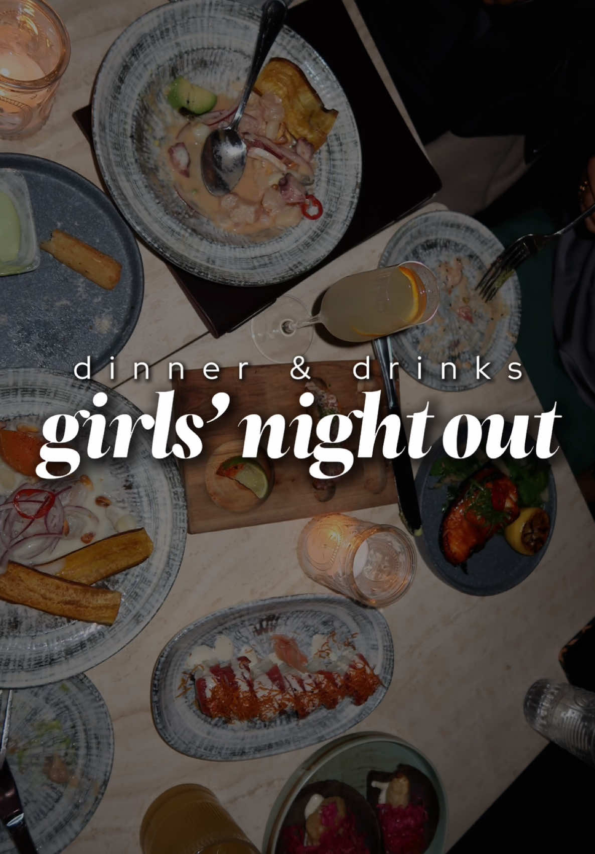 we love a good dinner & yap session 🍸🍣 #fyp 