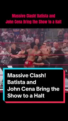 Massive Clash! Batista and John Cena Bring the Show to a Halt 🔥🔥🔥#WWE #wwetiktok #wweraw #wwesmackdown #fyp #batistawwe #johncenawwe 