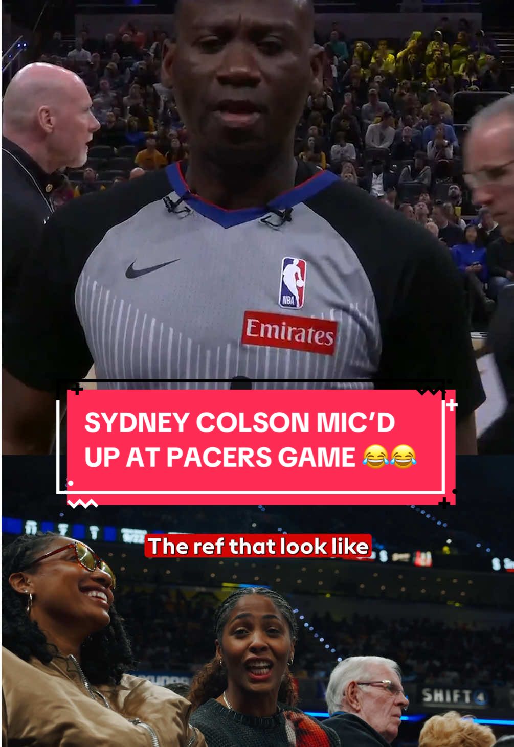 @sydcolson 😂😂😂 MIC’D UP at the @Pacers game 🎙️ #indianafever #pacers #WNBA #NBA #micdup #basketball #comedy 