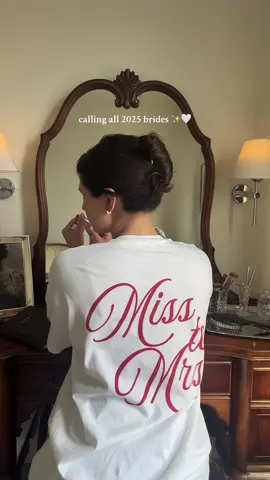 the cutest bride to be shirt ✨ #misstomrs #bride #weddingplanning #2025bride #bridalmerch #bacheloretteideas #bachelorette #bacheloretteparty 