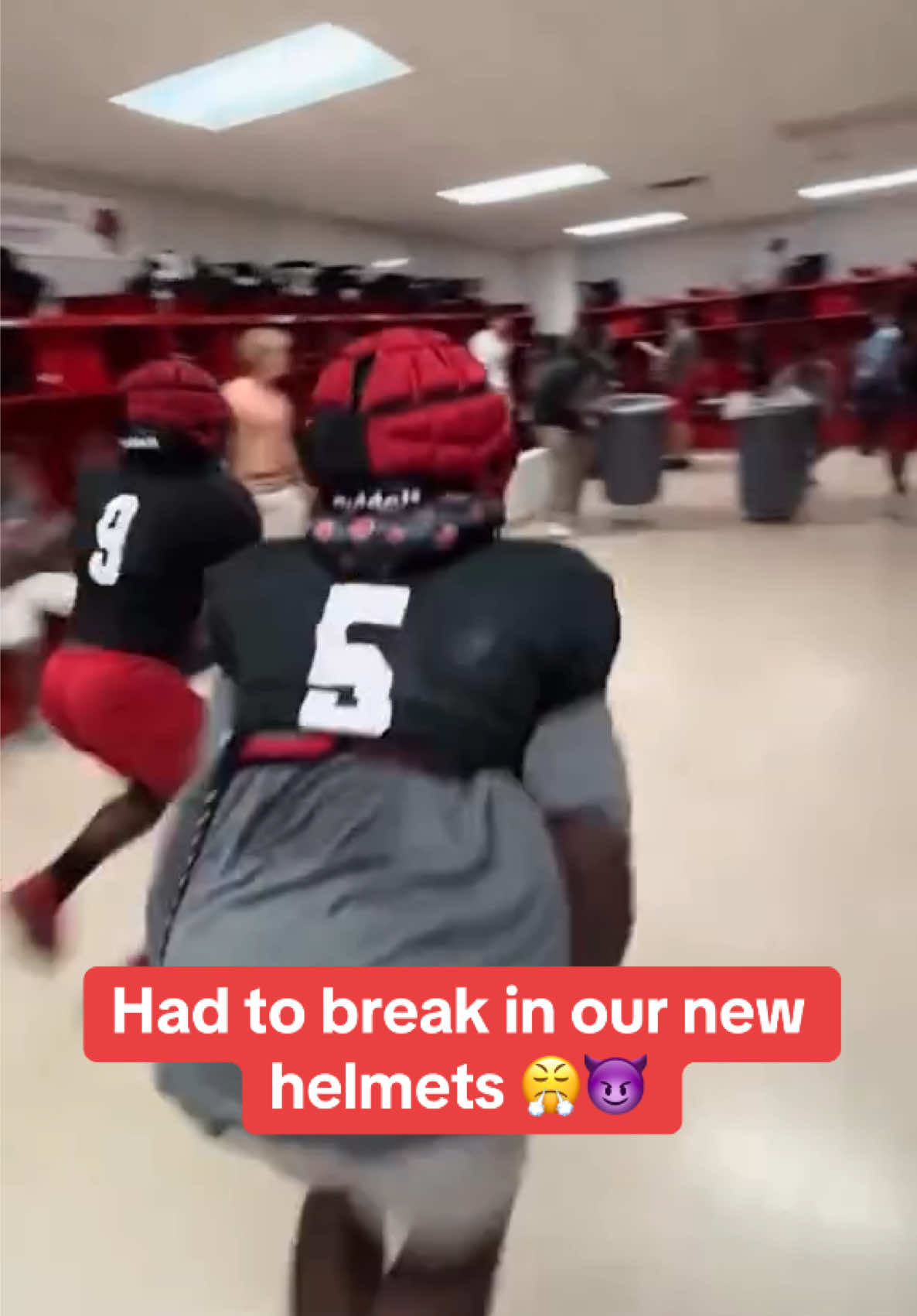 Ever wonder what goes on in the boys locker room? 😂🏈 (via @Carson5) #football #helmet #tackle #truck #garbage #hitstick #lockerroom #teammates #funny #highschoolfootball #highschoolsports #athlete #sports #highlight 