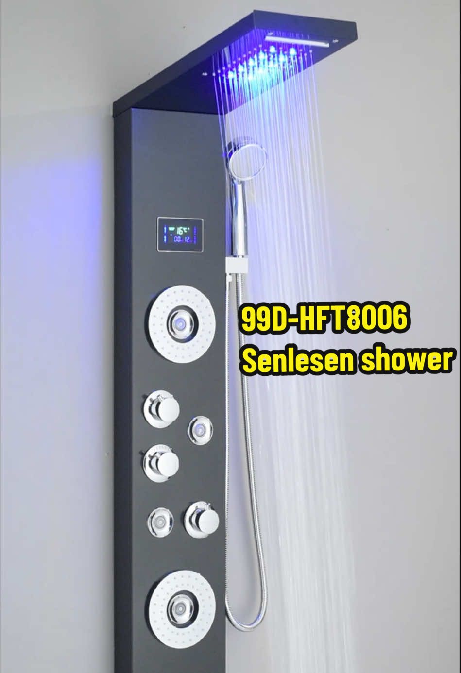 #fyp #bathroomdesign #showerpanel #ledlights #temperature #shower  ‼️‼️LED lights Shower panel tower  5in1 Shower system🤗🤗🤗