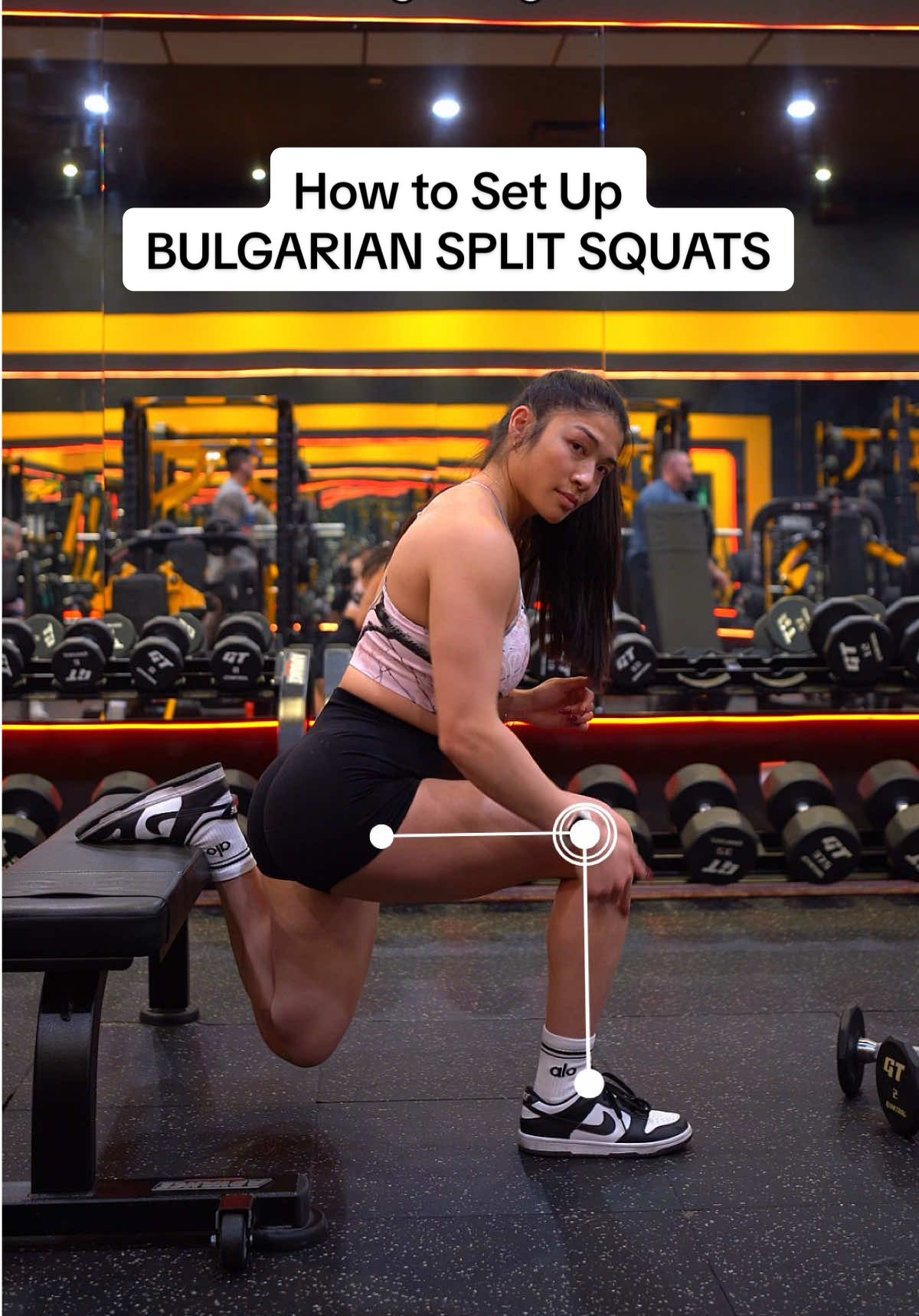How to set up Bulgarian split squats: glute vs. Quad * For Glutes: Lean forward slightly as you squat * For Quads: Stay upright throughout the movement * Keep feet shoulder-width apart for stability * Hold onto something if needed for balance * Add weights to level up the challenge * You won’t love them, but your gains will, do it for the buns! 🍑 Save this for your next leg day! And share this with a friend who might need this tip 🫶🏻 Follow for more workout tips! #bulgariansplitsquat #bulgariansplitsquats #formtips 