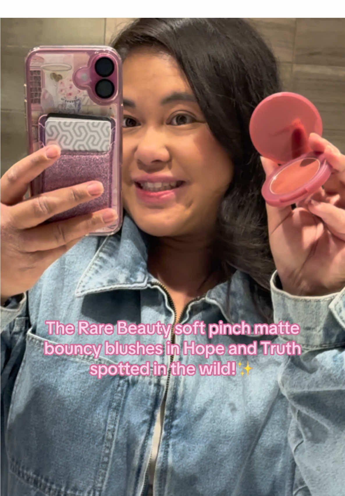 The @Rare Beauty soft pinch matte bouncy blushes in hope and truth spotted in the wild 🤩 Add to your #rareroutine today on the @sephora app or tomorrow 3/27 on Rare Beauty’s site #ISaidILoveYouFirst 