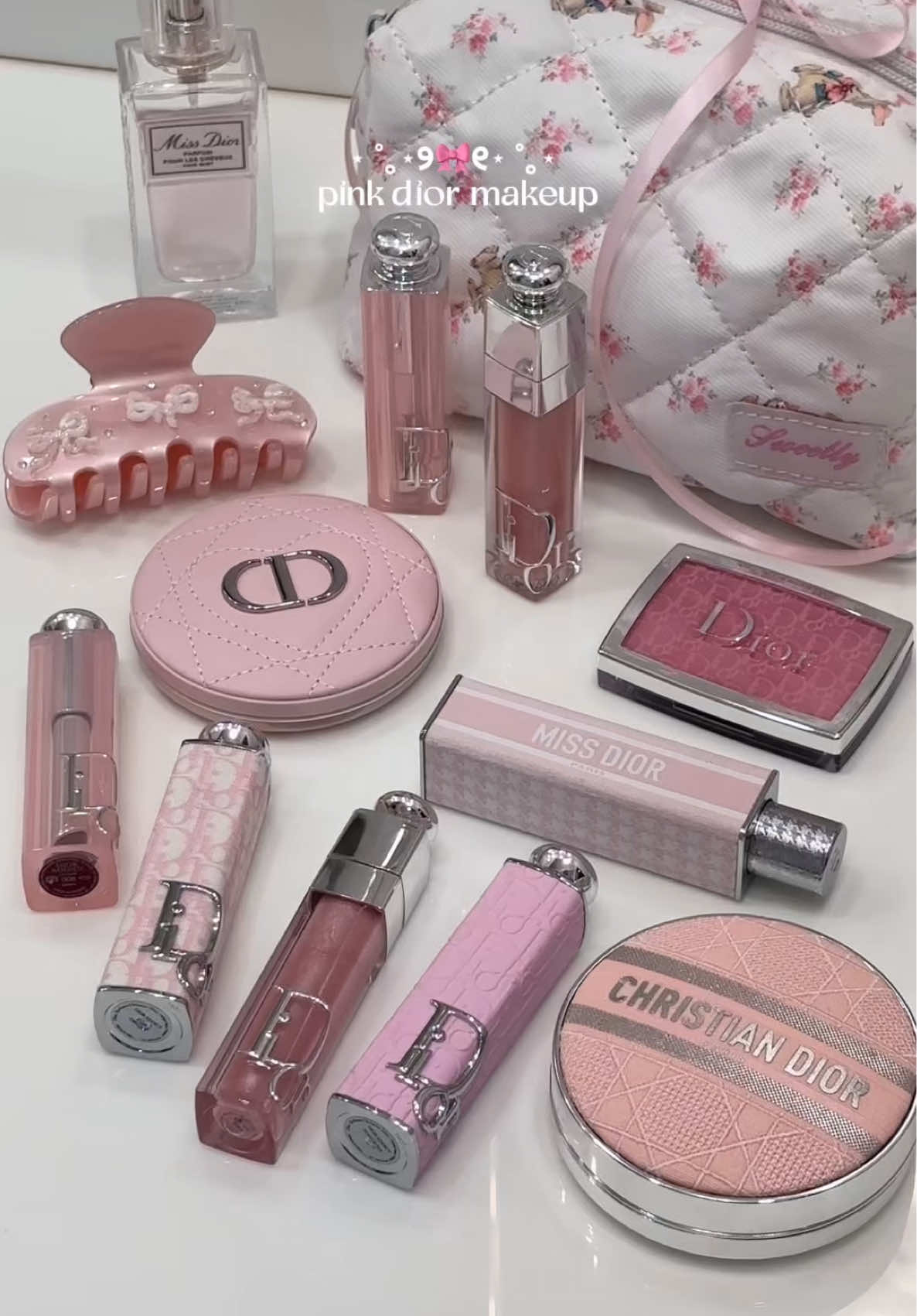 prettiest dior makeup collection 🎀 @Diorbeauty #diorbeauty #dior #makeup#beauty#aesthetic#cosmetics#lipgloss#luxury#pink 