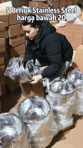 5 Periuk Stainless Steel,harga bawah 20#stainlesssteel #tiktokshop #fyp 