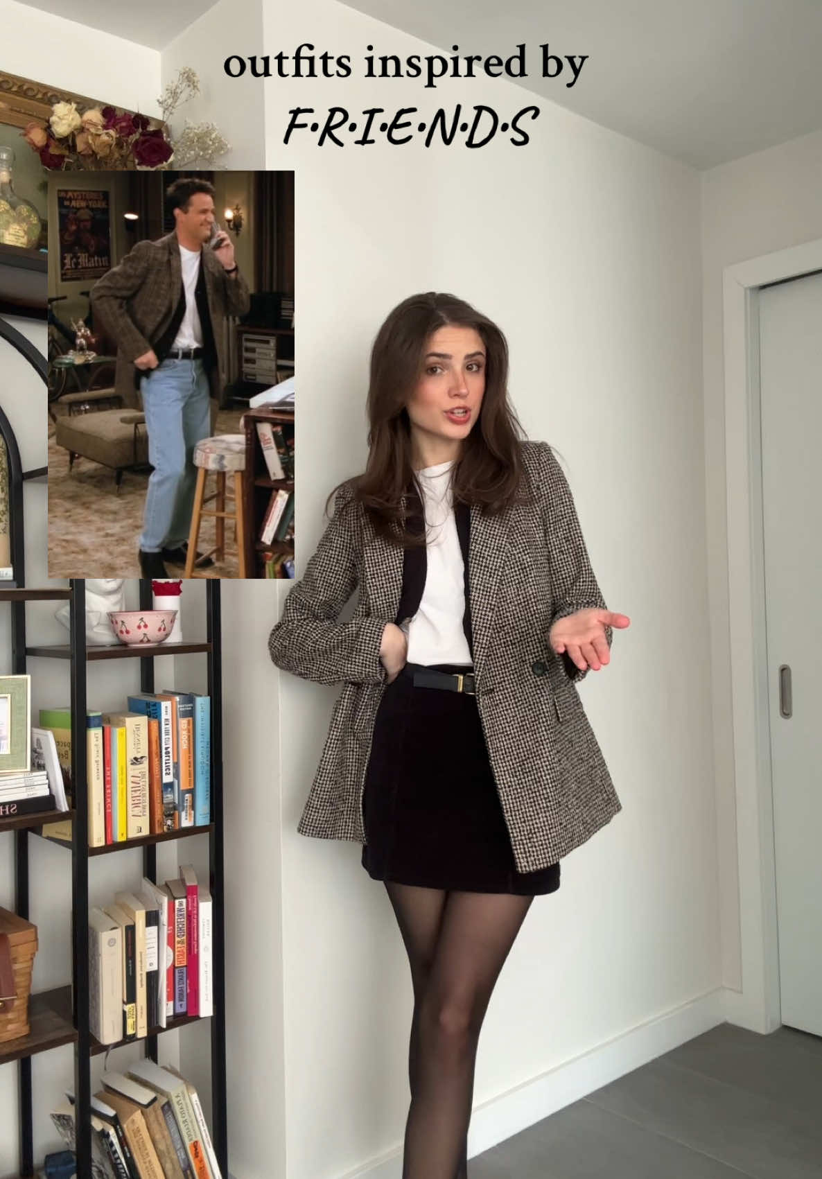 outfits inspired by the friends cast! #friends #rachelgreen #monicageller #nyc #tvshow #90stv #90s #vintageinspired #styleinspo #phoebebuffay 