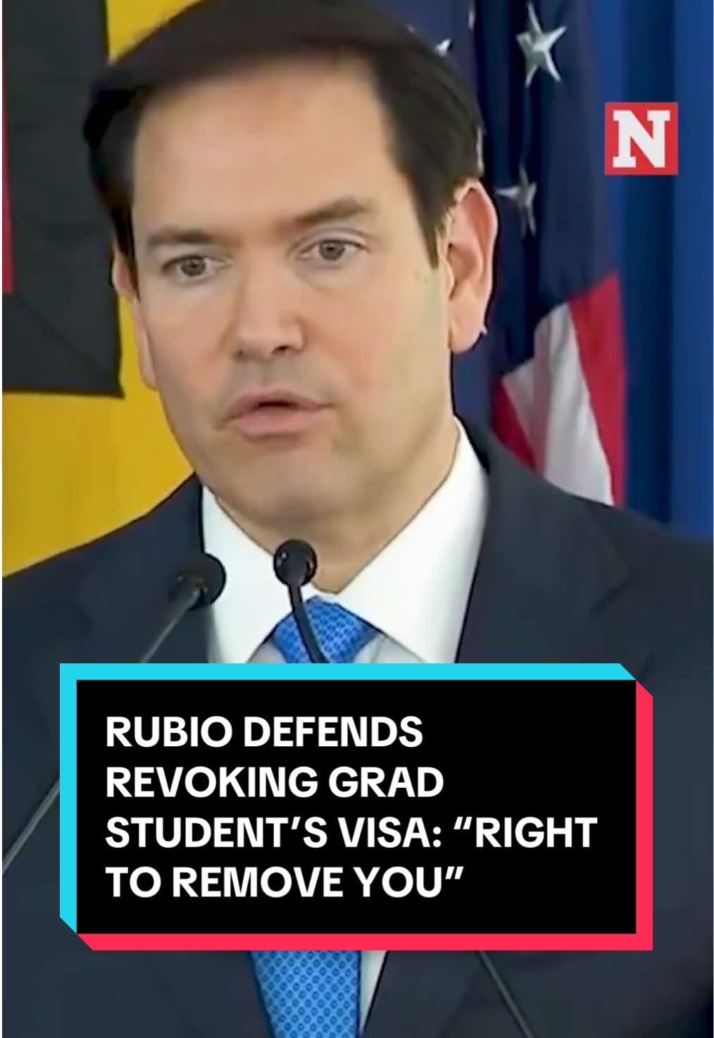 Secretary of State Marco Rubio defended revoking the visa of Turkish student Rumeysa Ozturk for participating in pro-Palestinian protests at Tufts University. Ozturk, a doctoral student, was arrested by plain-clothes agents near her home in #Massachusetts. #news #newsweek #politics #DonaldTrump #turkey