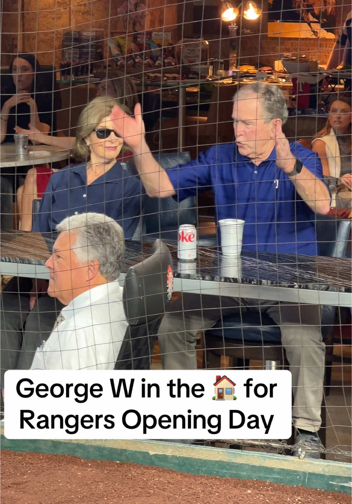 George W. Bush in the house for Rangers Opening Day ⚾️ . . . . . #MLB #baseball #texas #rangers #texasrangers #GeorgeWBush #potus #president #usa #UnitedStates #openingday