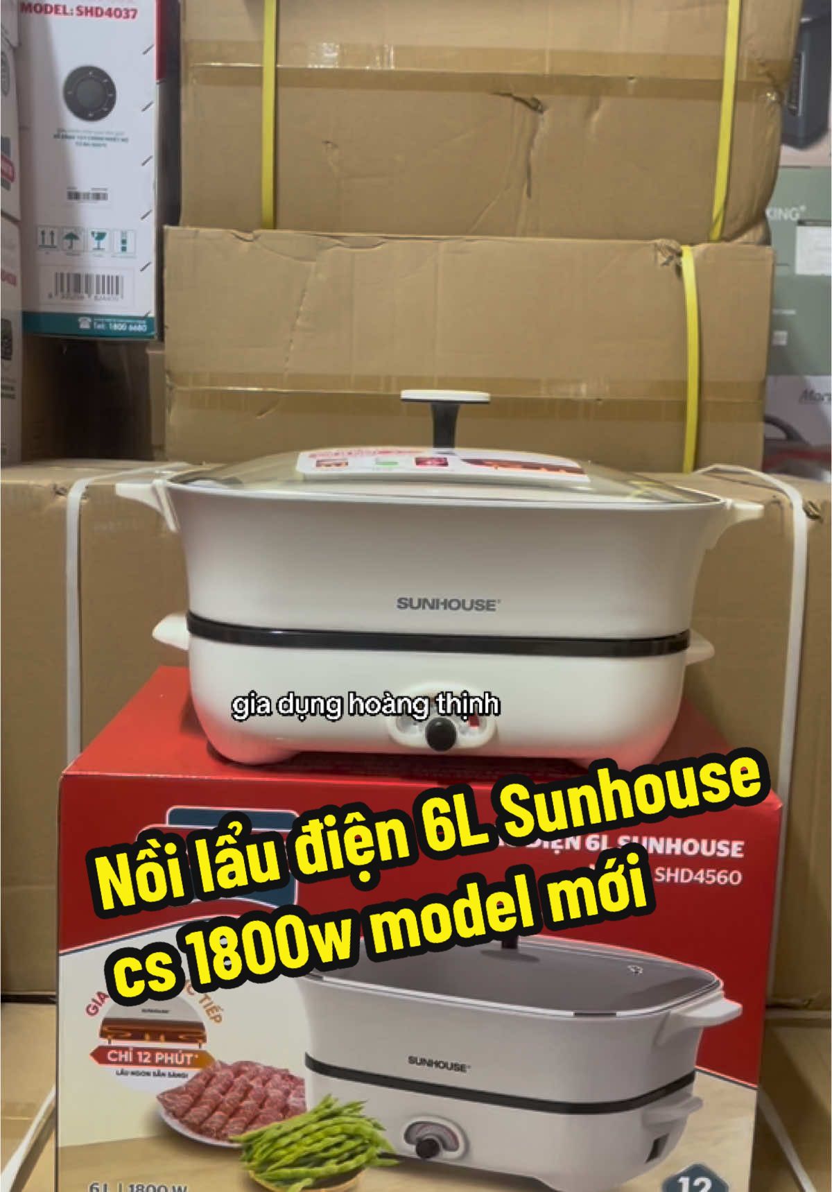 Nồi lẩu điện Sunhouse cao cấp model mới Dung tích 6 l công suất 1800 W#giadunghoangthinh #giadung #xuhuong #laudien #laudiendanang #laudiensunhouse #noilaudien #noilaudiendanang #noinaudanang #noilaudienchongdinhchia2ngan 