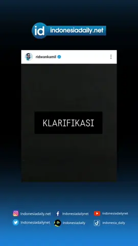 Klarifikasi RK prihal berita yang tidak mengenakkan #indonesiadaily #ridwankamil #kasusviral #isu #klarifikasi 