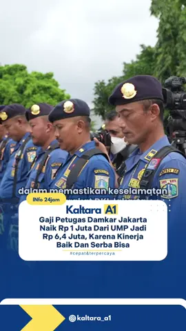 Dinas Penanggulangan Kebakaran dan Penyelamatan (Gulkarmat) Jakarta mengungkapkan bahwa gaji para petugas pemadam kebakaran (damkar) saat ini telah mengalami kenaikan. Kepala Dinas Gulkarmat Jakarta Satriadi Gunawan mengungkapkan, kenaikan gaji para petugas damkar jumlahnya mencapai lebih dari Rp 1 juta. “Jadi memang sekarang kita sudah ada Rp 6,4 (juta) dari Rp 5,3 (juta) yang seharusnya UMP (upah minimum provinsi). Tapi kita sudah kita naik, kita kenaikan apresiasi sebesar Rp 6,4 juta,” kata Satriadi, Senin (24/03/2025). Satriadi menjelaskan, kenaikan gaji petugas damkar sejalan dengan kinerja mereka yang telah mendapatkan kepercayaan besar dari masyarakat dalam menangani berbagai laporan. 🔍: kompas.com
