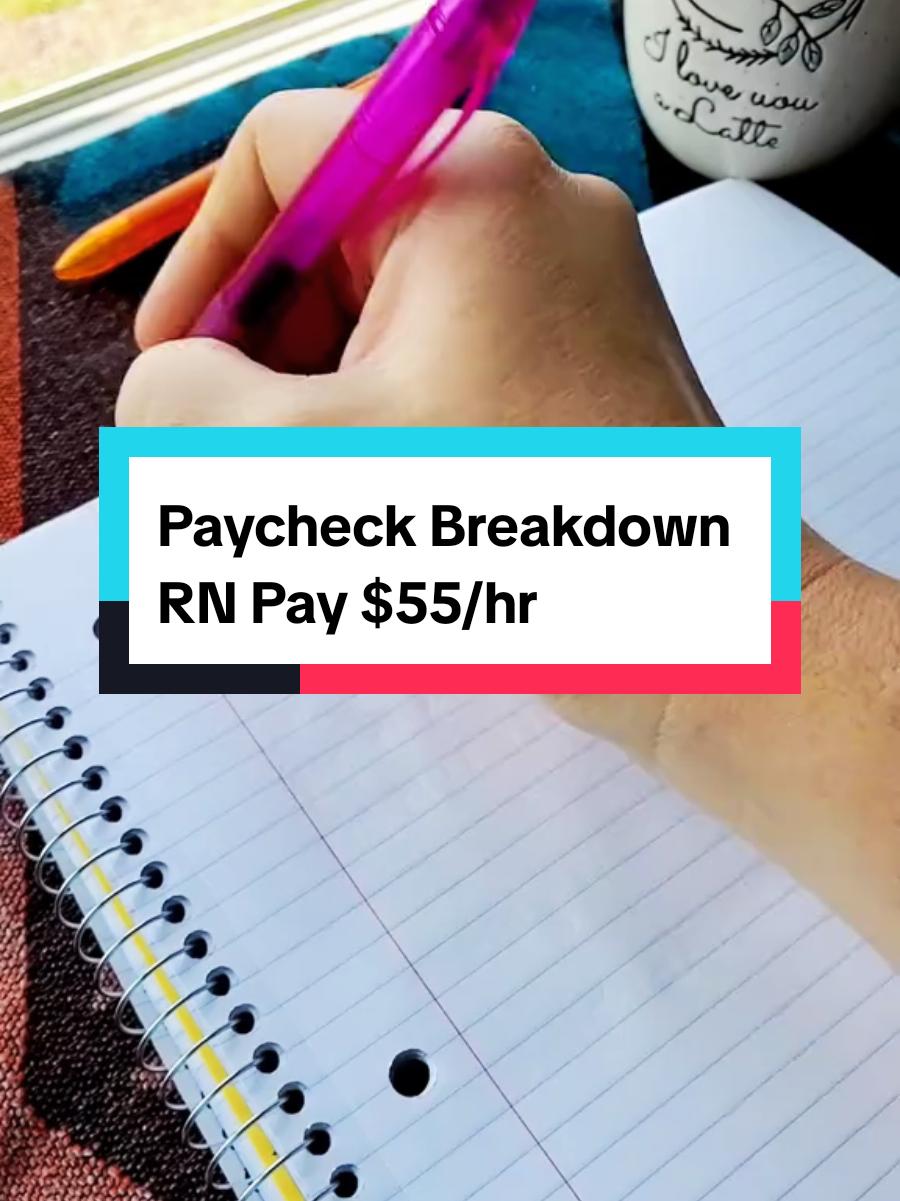Paycheck Breakdown and Budget spreadsheet- how I budget my pay Making $55.44/hr as a nurse #Paycheck #Budget #nurse 