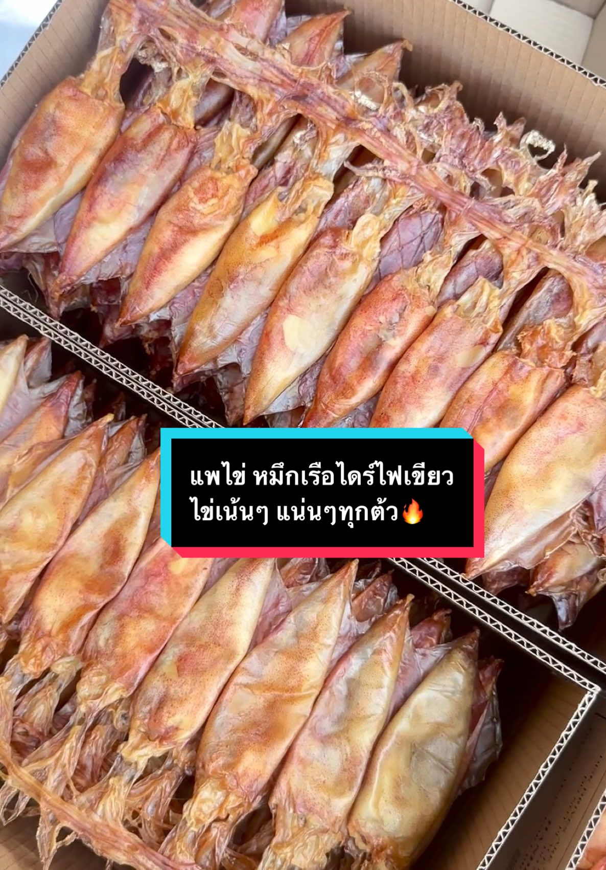 แพไข่เรือไดร์ไฟเขียว ไข่เน้นๆ ตัวสวยฟสีสวยๆ#บ้านหมึกแห้งโมบาย #เนื้อหวานธรรมชาติ #พร้อมส่งจ้า #หมึกแห้ง #อาหารทะเลแห้ง 