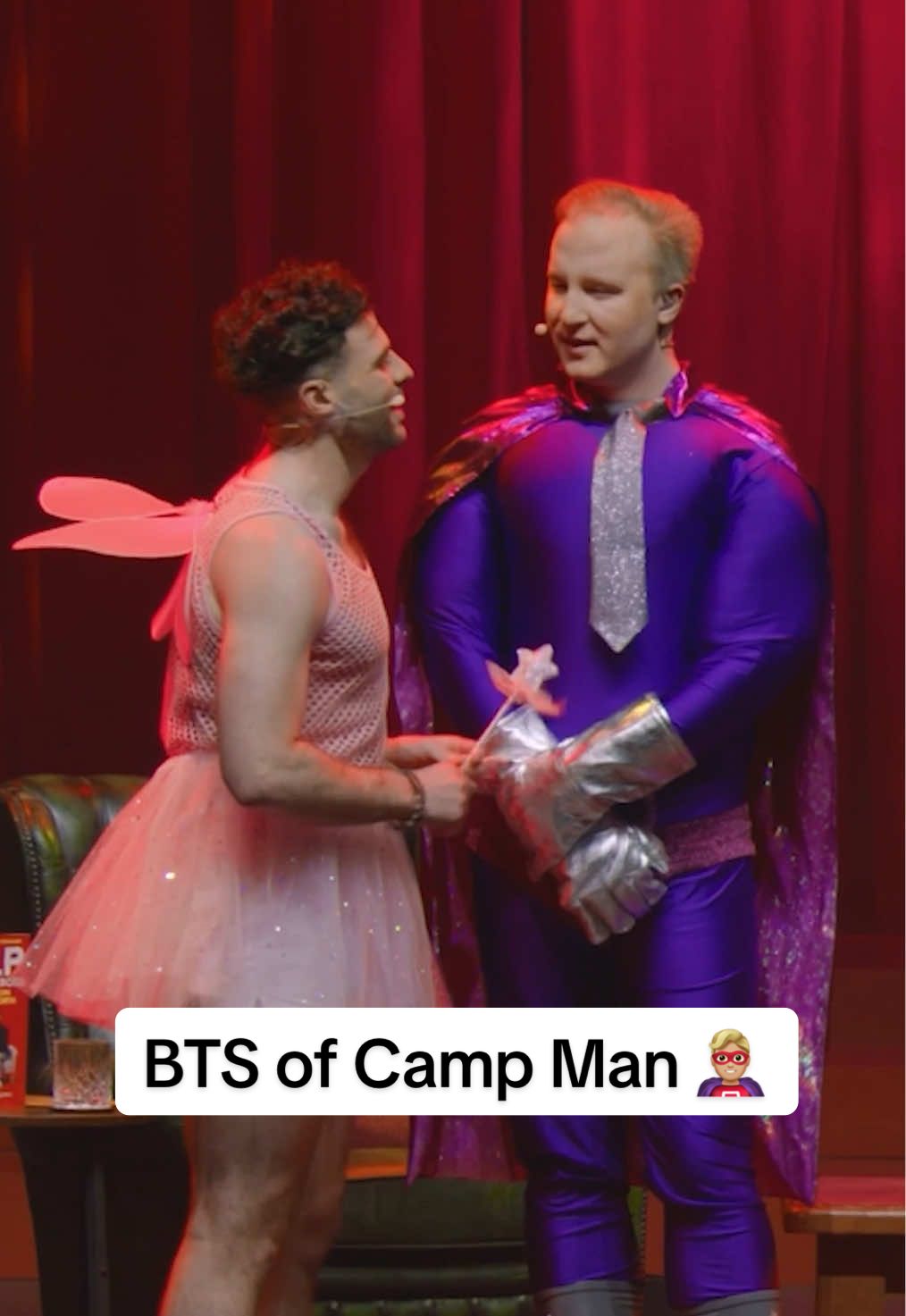 Who wants a Camp Man return?! 🦸  WATCH THE FULL VIDEO OF SEXTED MY BOSS LIVE AT THE PALLADIUM AT SEXTEDMYBOSS.COM/LIVE NOW!  #liveshow #podcast #bts #funny @Jordan North @William Hanson 