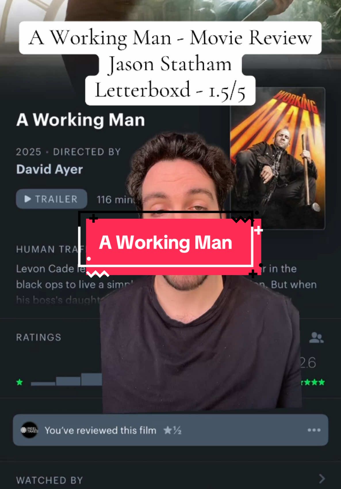 Conservatives struggle to make passable art, and A Working Man is example 1000 of that. Wasting Jason Statham to this extent should be illegal.  #movies #aworkingman #jasonstatham #actionmovie #filmtok #moviereview 