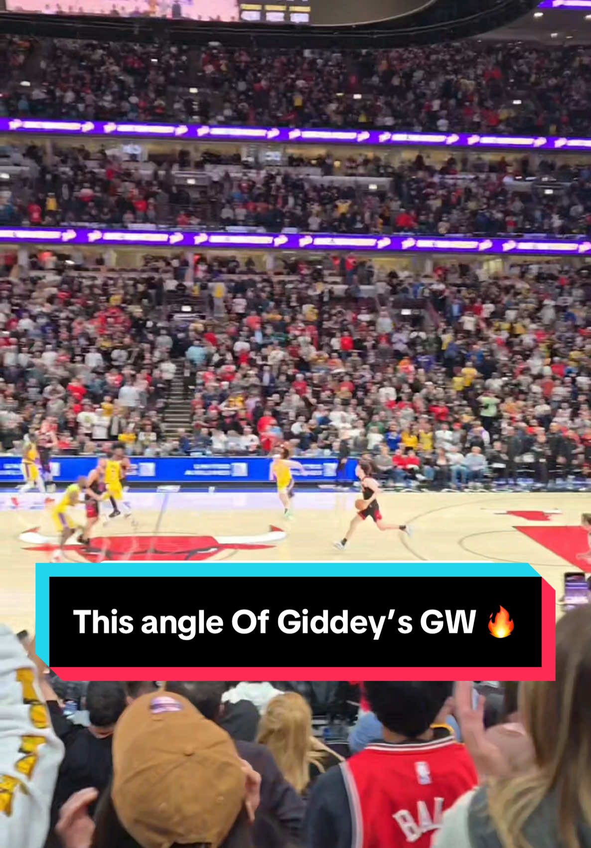This angle of Josh Giddey’s game winner 🔥 #NBA #basketball #JoshGiddey #ChicagoBulls #Lakers  (🎥 @Visionary J) 
