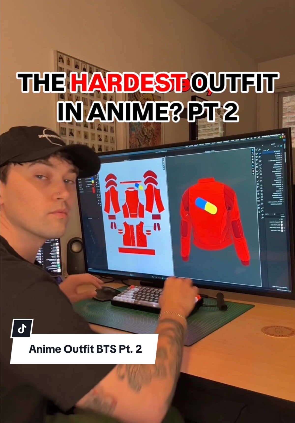 Making the hardest outfit in anime Pt.2 ❤️‍🔥 watch how @Sam recreated #kaneda’s jacket in #CLO3D!  #clo3dtutorial #clovirtualfashion #createwithclo #digitalfashion #akira 