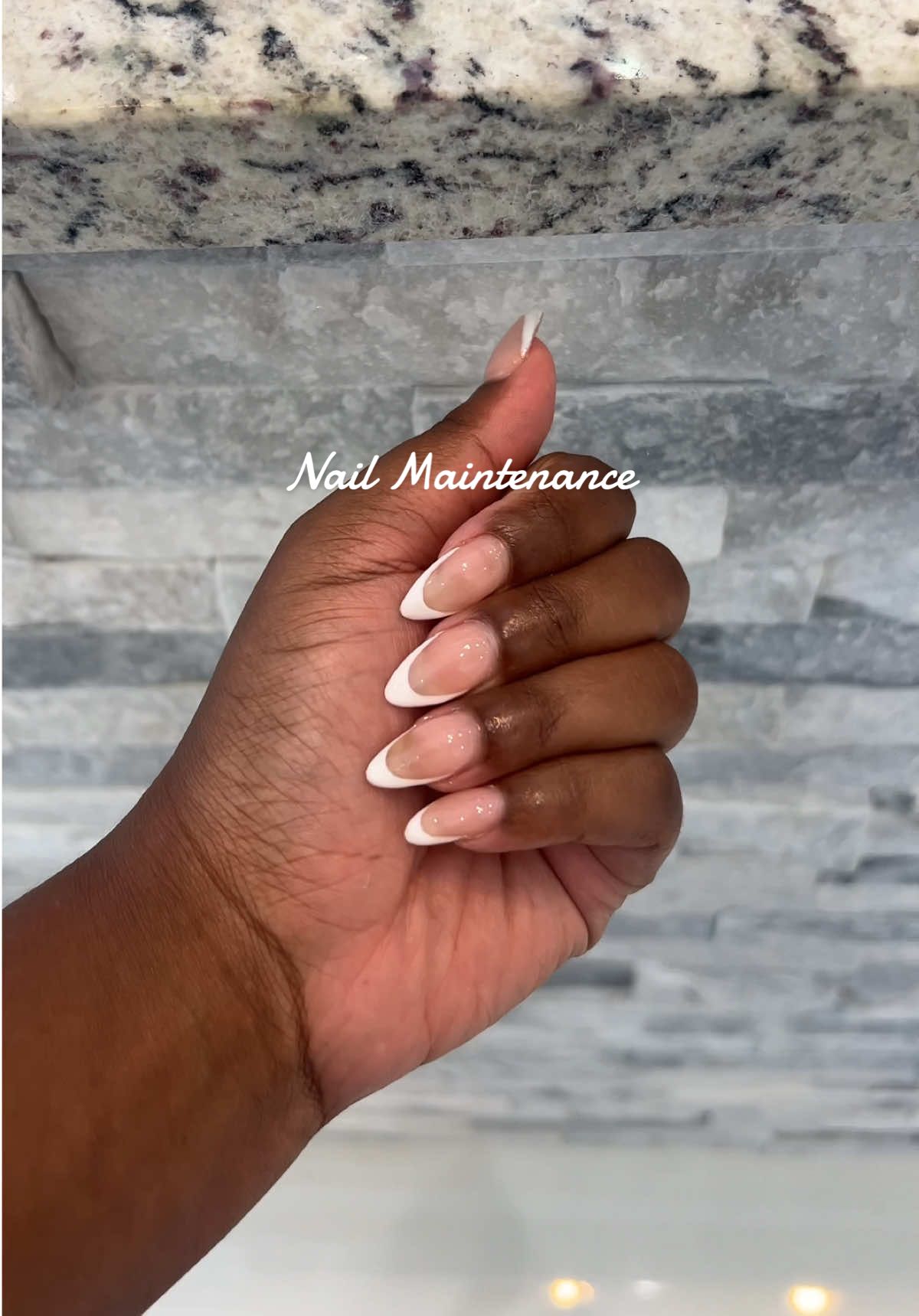 Role playing like I’m about to get married with these nails 🤭🤍 #nailvlog #whitefrenchtipnails #bridalnails #blackgirlnails #maintenancevlog #minivlog 