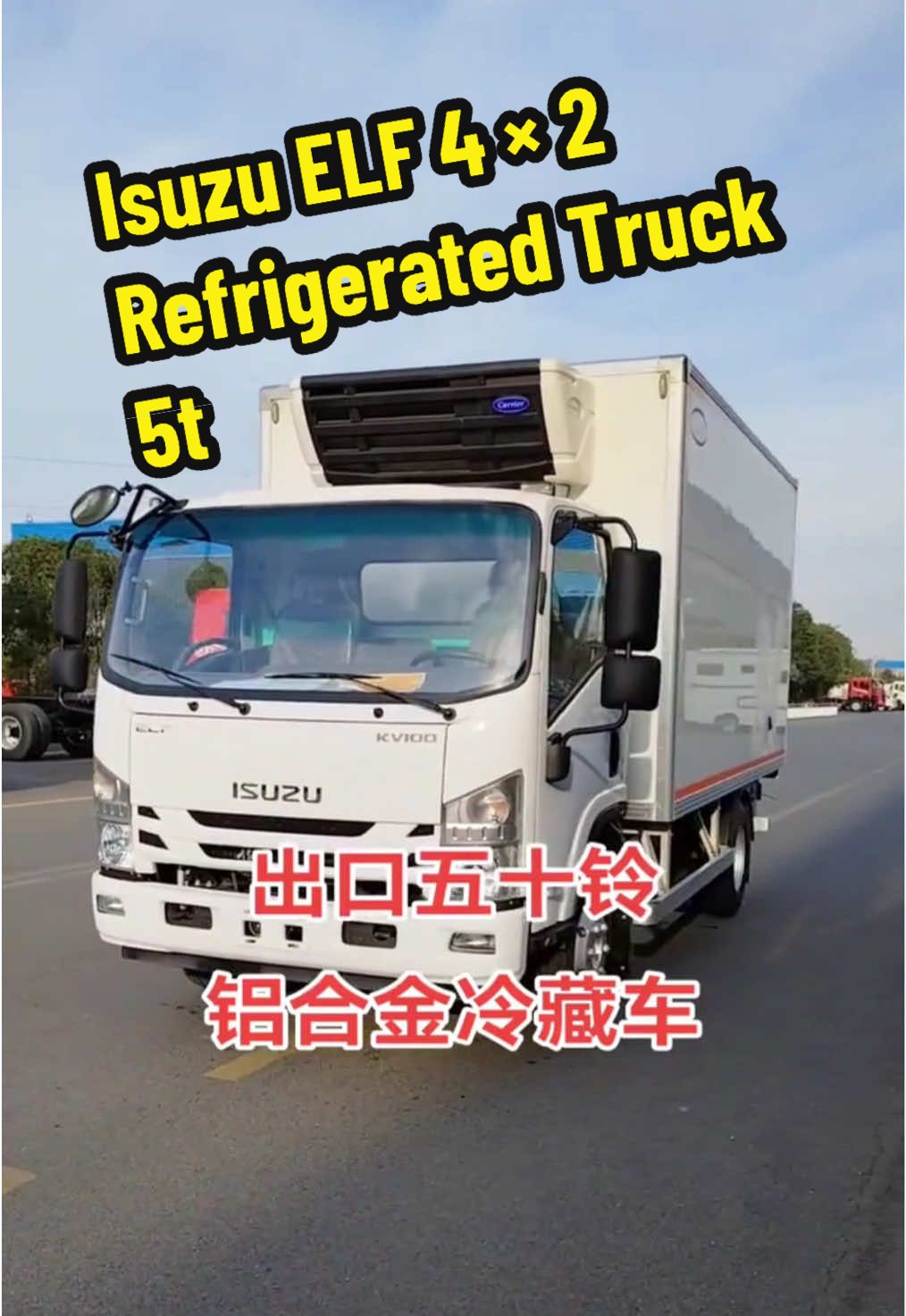 五十铃ELF 4×2 5吨冷藏卡车用于运输食品蔬果。Isuzu ELF 4 × 2 5-ton refrigerated truck for transporting food, vegetables and fruits#Refrigerated truck#五十铃卡车 #Isuzu Refrigerated Truck