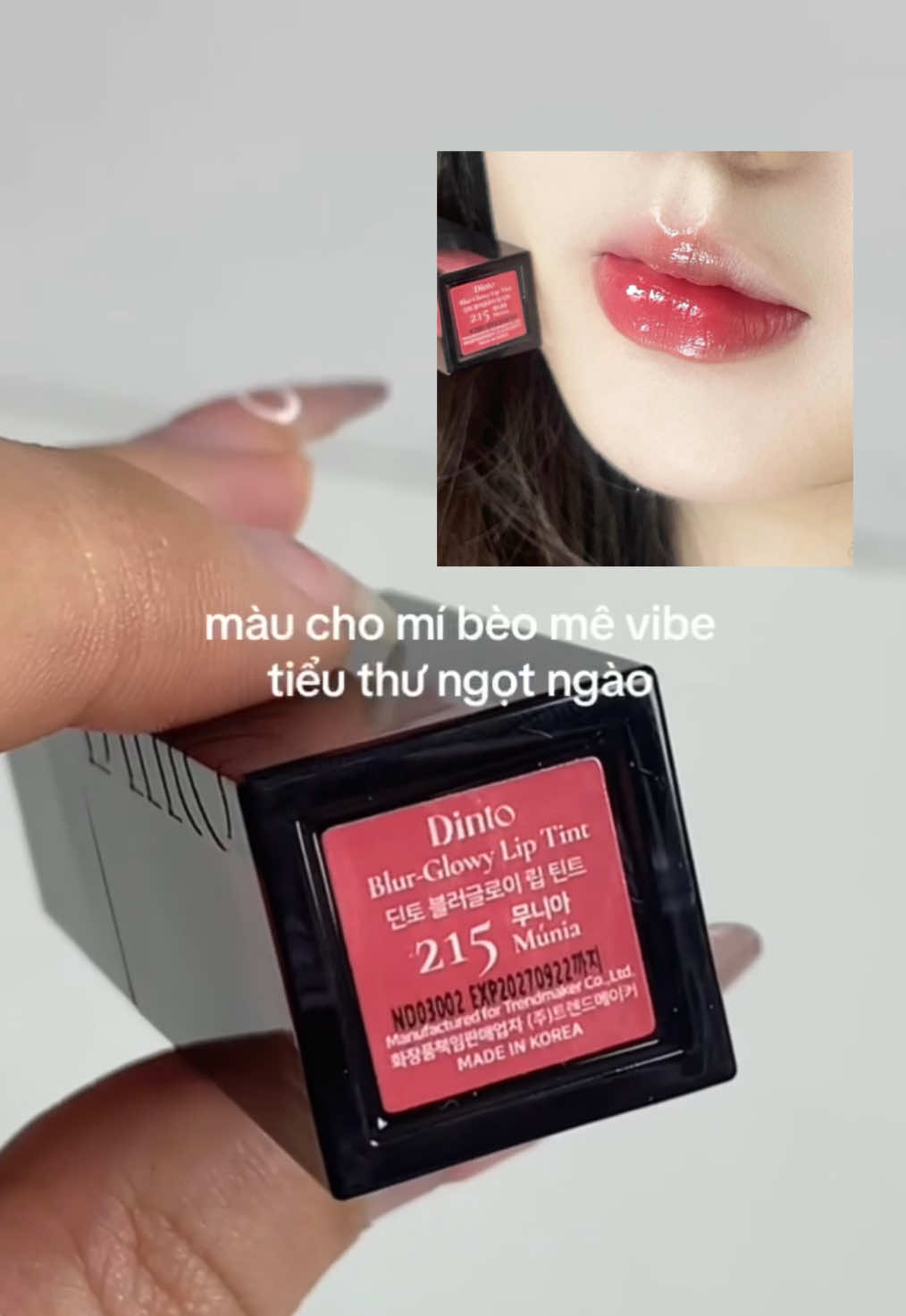 Dinto 215 màu hồng thạch xinh iu ngọt ngào💘#dinto #dintovietnam #xh #lipstick #makeup 