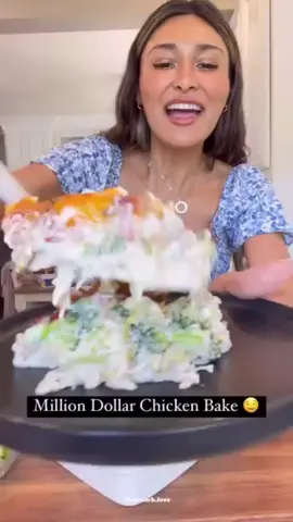 MILLION DOLLAR CHICKEN BAKE @low.carb.love #ketokiick #keto #ketorecipes #ketolife #ketodiet #ketoforbeginners #ketolifestyle #ketosis #ketofriendly #ketorecipe #ketones  Ingredients: 1-10oz bag of broccoli florets 1 lb cooked chicken breast or rotisserie, diced ½ cup chicken bone broth 8 ounces cream cheese, softened ⅓ cup @chosenfoods Classic Mayo made with 100% Pure Avocado Oil ½ cup lite sour cream 1 tsp garlic powder 1 tsp onion powder ½ cup Colby jack or Mexican blend cheese, shredded 8 strips of bacon, cooked and diced Green onion to top @chosenfoods NEW Squeezable 100% Pure Avocado Oil Directions: 1. Preheat oven to 350˚F. 2. Combine the chicken, cream cheese, mayo, sour cream, and chicken broth in a large bowl and mix completely. 3. Transfer to a casserole dish and top with shredded cheese and crumbled bacon. 4. Bake uncovered for 15-20 minutes or until the edges are bubbling and the cheese is melted and starting to brown. 5. Garnish with green onions and serve warm!