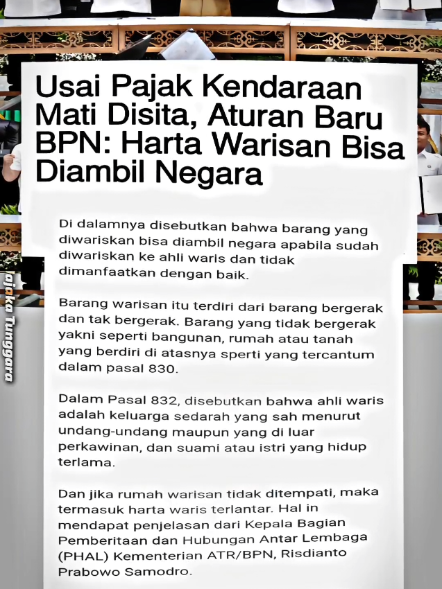 jika harta warisan terbengkalai di sita oleh negara dan jadi milik pemerintah☹️ #tanahwarisan #bpn #tanah #xybca #4u #fypage #fypp 