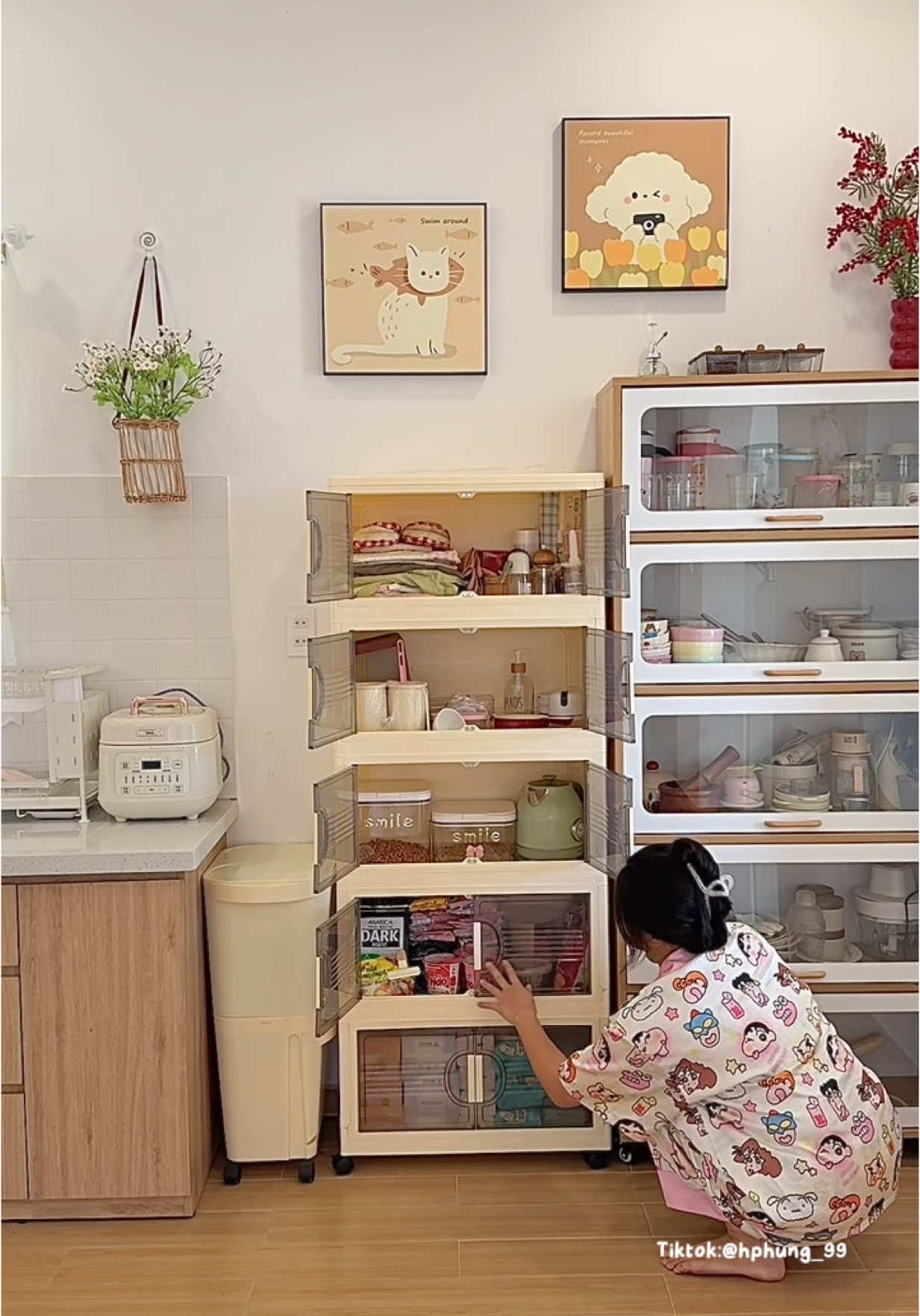 Nghĩ tủ nhỏ mà lắp xong to ghê để được nhiều đồ lắm nè #homedecor  #decorphong #phungreview #xuhuong 