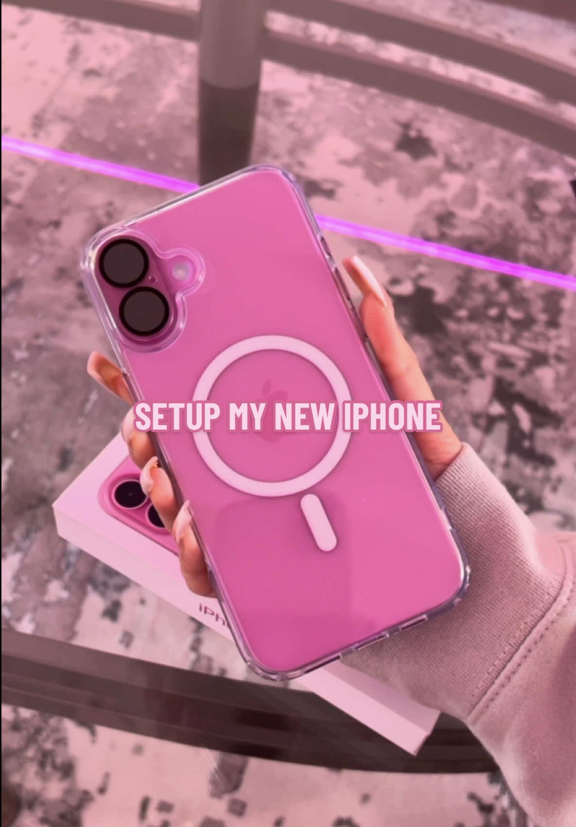 Setting up my new phone! 🩷🌸 #iphone #setup #satisfying #aesthetic #phonecase #unboxing #viral #asmrsounds #CleanTok #fyp #pink 