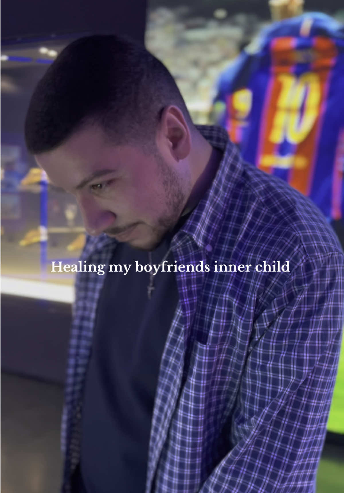 it was the cutest thing seeing him so excited at the Barça Museum 🥹  #barcelona #barça #campnou #innerchild 