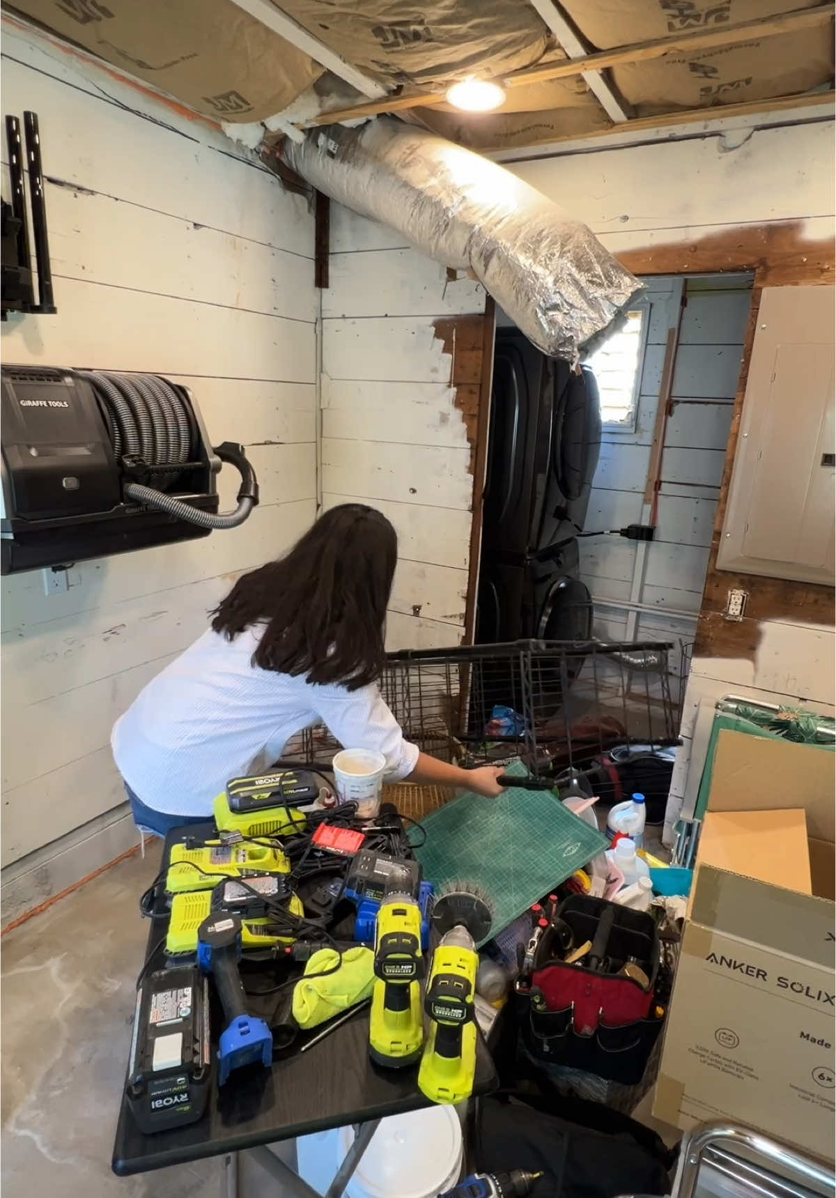organizing and cleaning our gutted mudroom @Bloom Nutrition #bloompartner #diyhomeprojects #homeimprovements #homemakeover #homeroutine #cleanwithme #organizedhome #organizingtips #decluttering #construction #homeorganization #homehacks 
