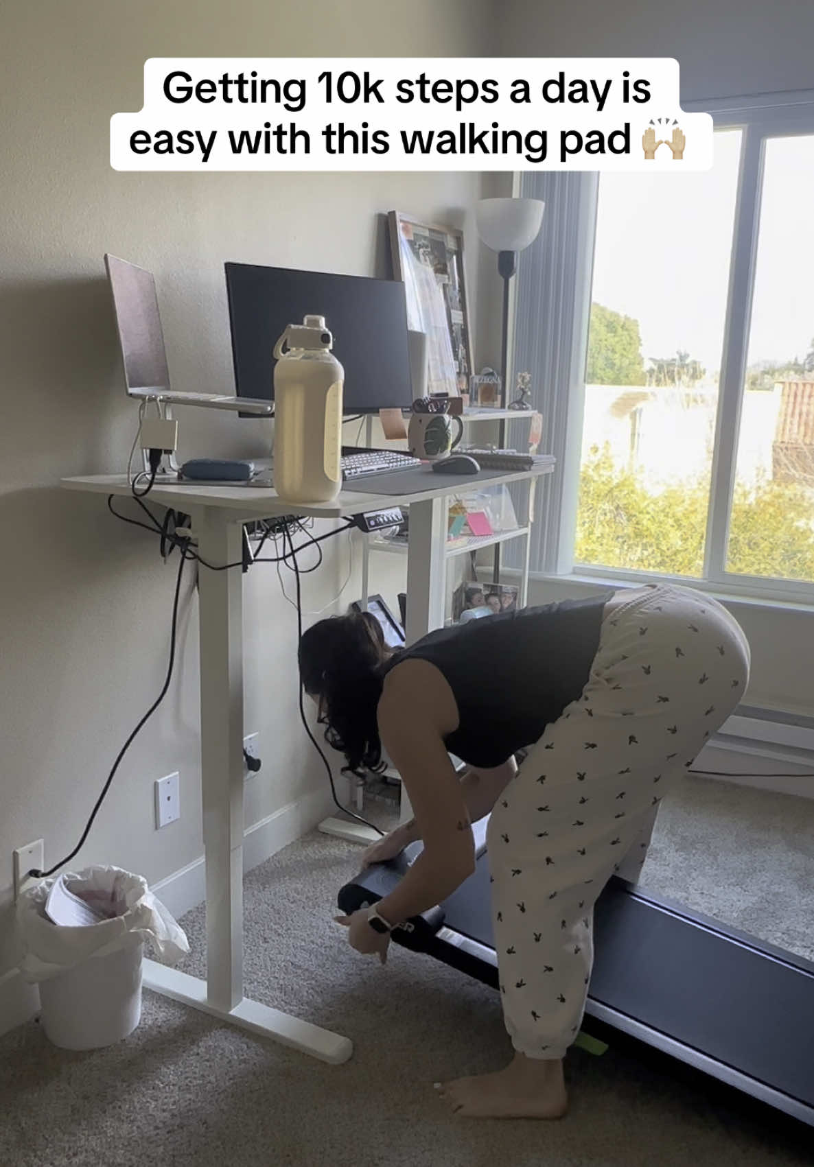 OBSESSED to say the least #walkingpad #underdesktreadmill #summerbodyloading #wfh #healthylifestyle #standingdesk 