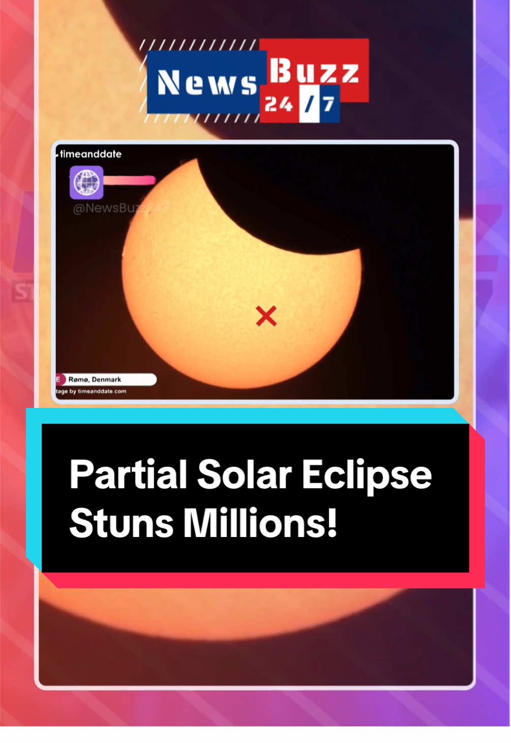A breathtaking partial solar eclipse was visible on Saturday across Europe, western Africa, eastern North America, and northern Asia. As the moon passed between the sun and Earth, it partially blocked sunlight, creating a stunning crescent effect in the sky. Skywatchers captured incredible footage of the celestial event, marking another unforgettable moment in astronomy! #SolarEclipse #Eclipse2025 #SpaceEvent #fyf #fy #fyp #CelestialPhenomenon #AstroPhotography #MoonShadow #EclipseWatch #SkyGazers #ScienceNews #AstronomyLovers