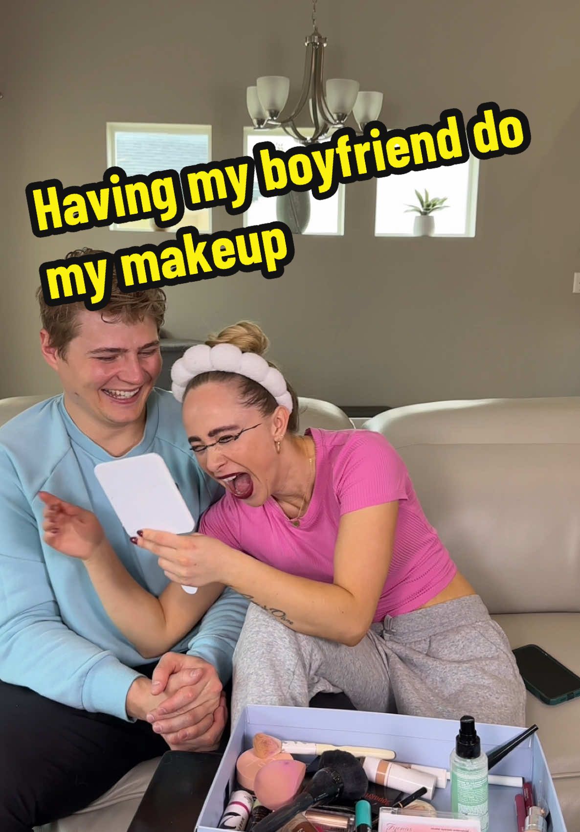 Having my boyfriend do my makeup @Zach Darling 