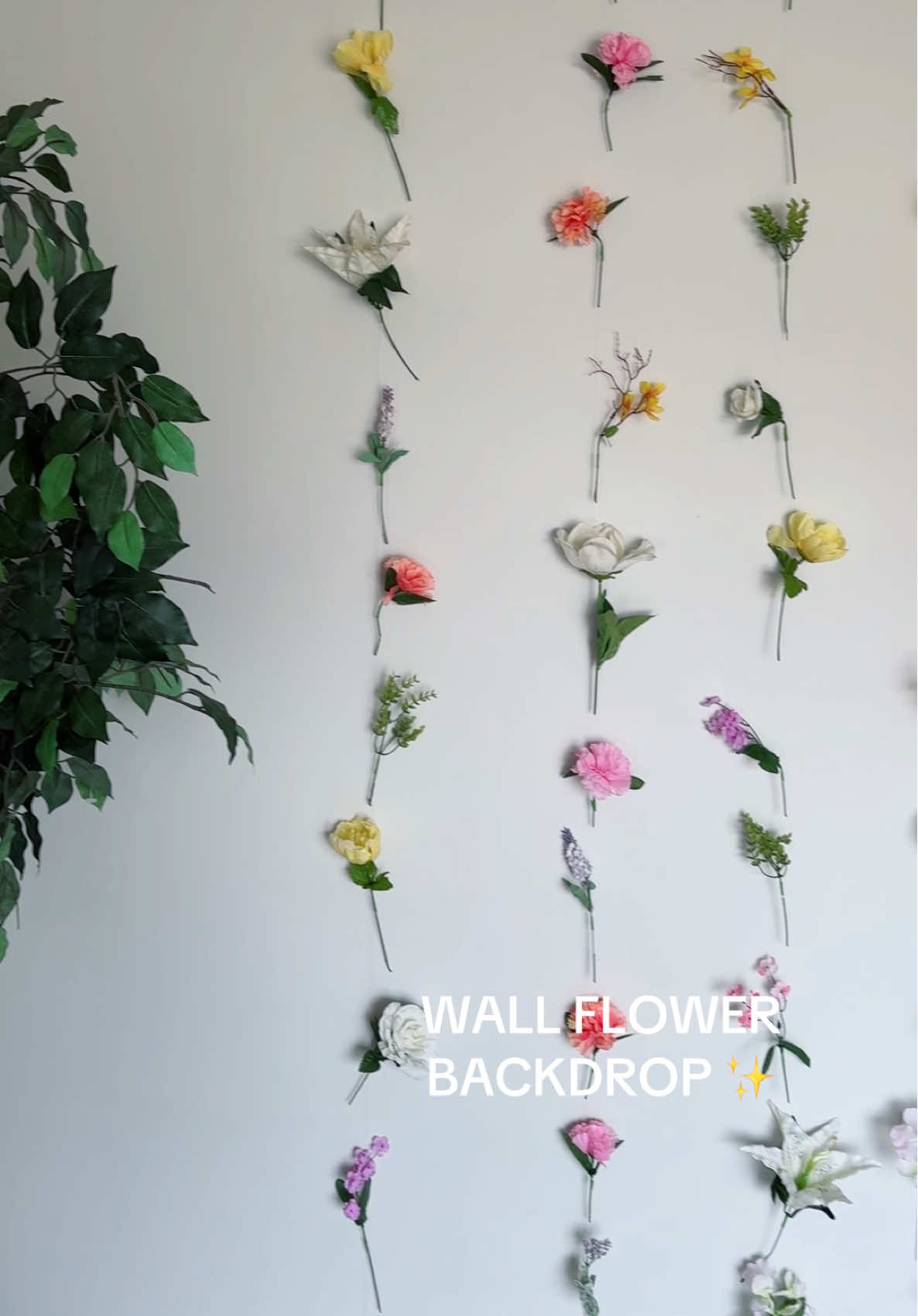 Very easy but time consuming! Flower wall backdrop ✨ . #fy #wallflowerbackdrop #wallflower #babyshower #flowers 