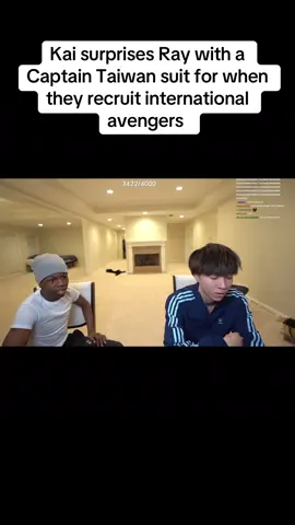Kai gifts Ray a suit as the very first international avenger! 🏅 • • #asianboyray #kaicenat #rakai #amp #streamer #streaming #streamers #rayasianboy #kai #kaicenatclips 