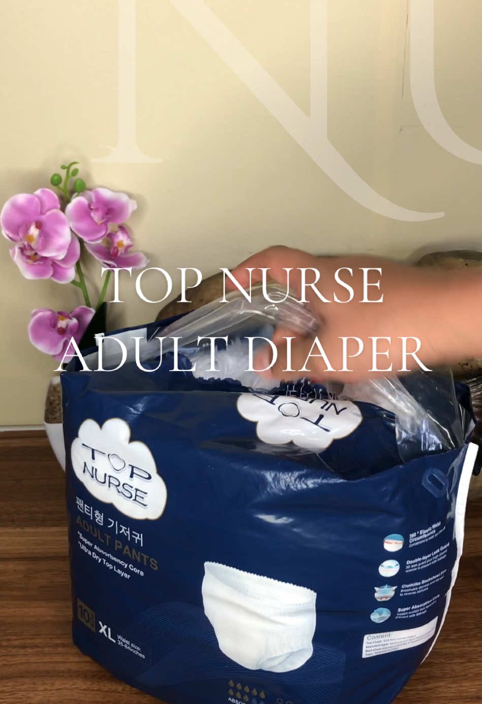 TOP NURSE ADULT DIAPER For only 100 plus 10pcs ang laman..medium to XL..#adultdiaper #topnurse #diaperpants #diaper 
