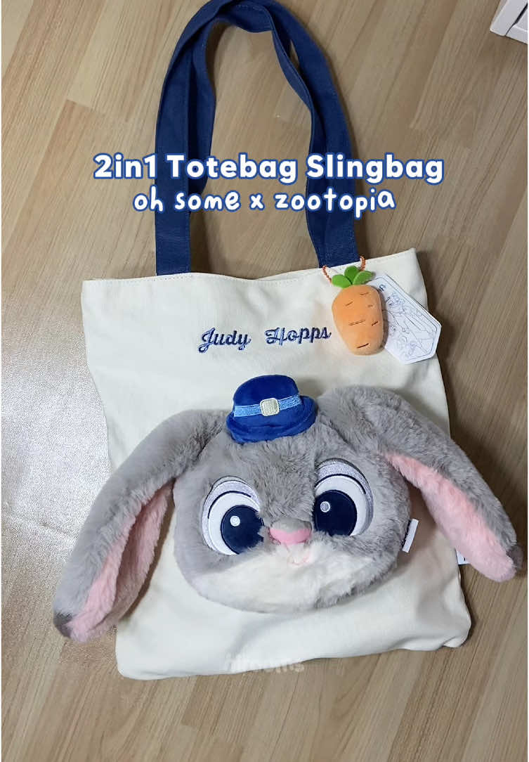tonton sampe akhir buat liat try on nya! beli 1 dapet 2? bisa jadi totebag bisa jadi slingbag!  Official collaboration @OHSOME Homeliving x Disney Zootopia Series ✨ #totebagkuliah #slingbag #unboxing 