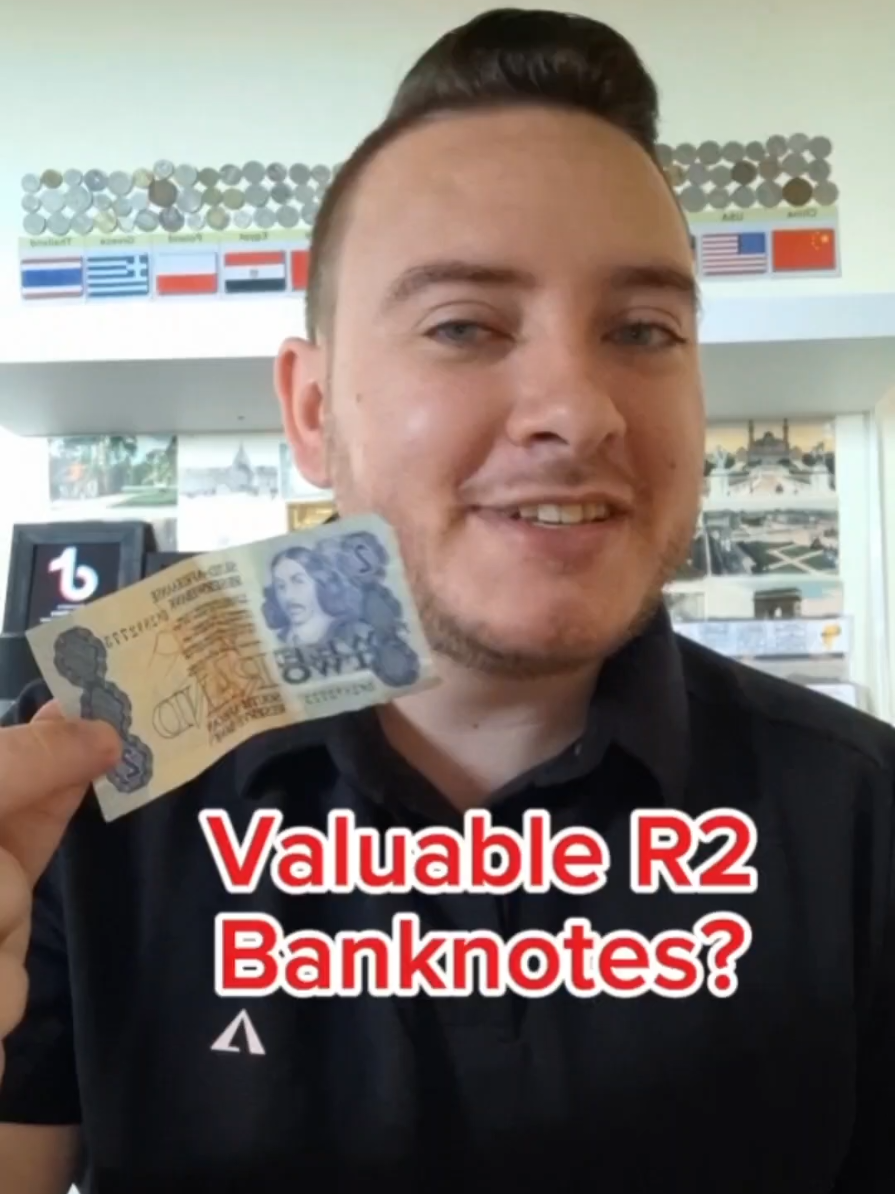 Most R2 banknotes aren’t worth much, but rare ones like a 1961 De Kock R2 (Y1/Y2) or a WW-prefix De Kock R2 (serial 1-400,000) can be valuable! #southafrica #fyp #news #history #money 