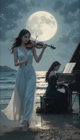 Timeless melody, moonlit dreams.#TimelessMusic #ClassicalElegance #ViolinAndPiano#classicalmusic #animatedvideo #classicalvibes #myfavoritesound #beautifulscene 